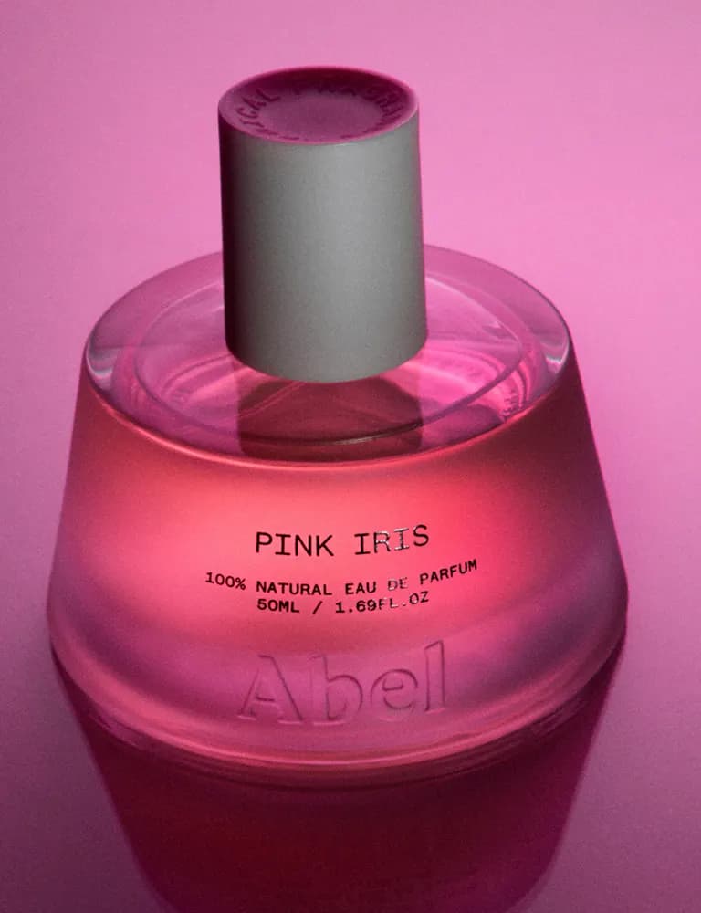 Pink Iris natural perfume bottle